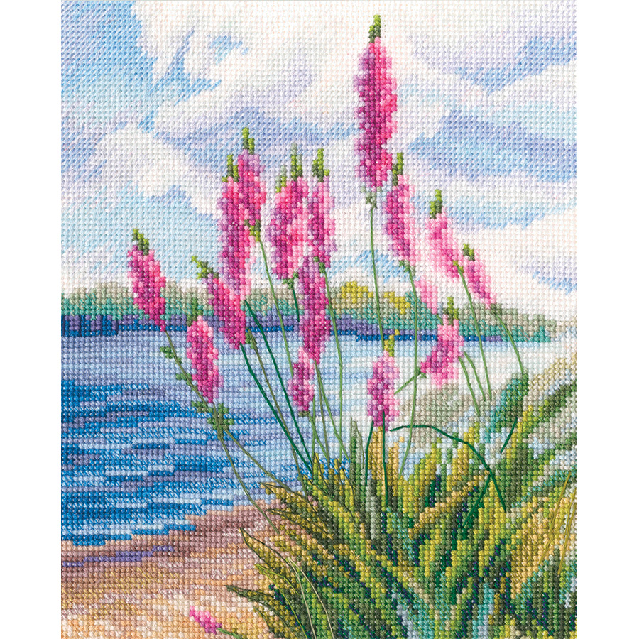 Kit Point De Croix Letistitch 'Fleurs Sauvages' - 18x21 Cm, Toile Aida 15-16ct, Neuf