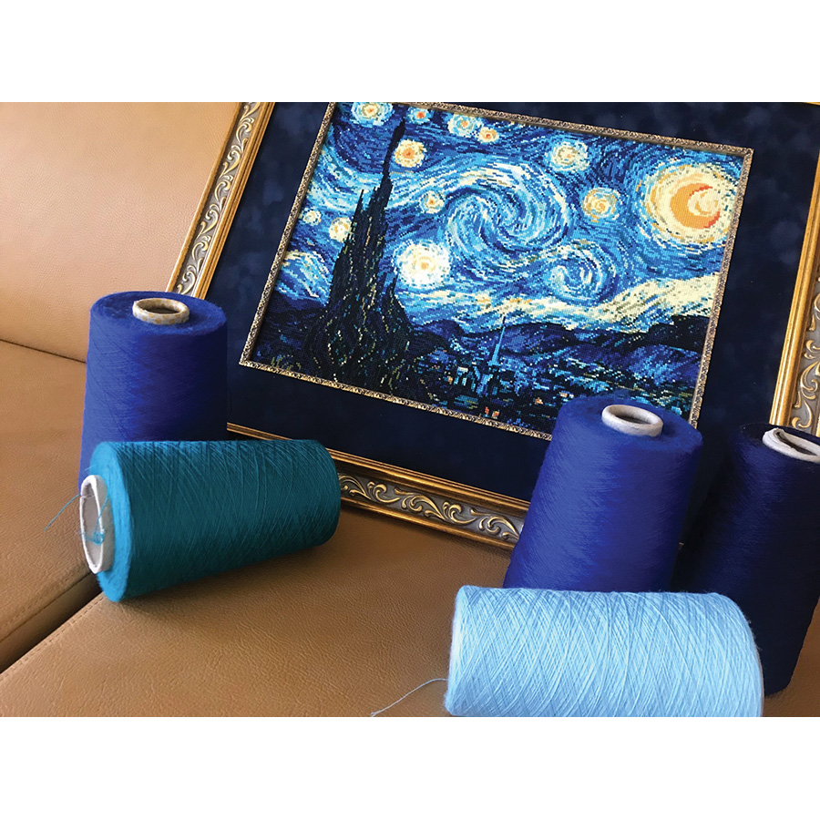 Cleana Arts Kit Point De Croix Nuit Étoilée De Van Gogh - 11CT 3 Brins 58cm × 43cm