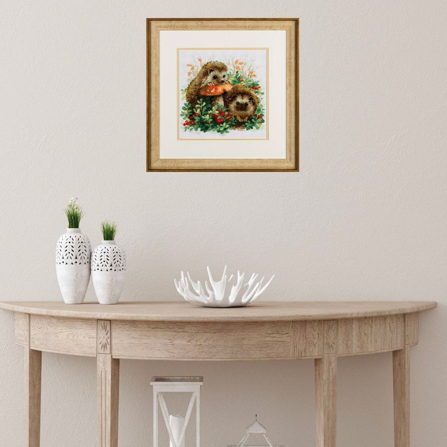 Point De Croix Kit Complet Imprimé Debutant Enfant Animal Hérisson Canevas Point De Croix Compté De Adulte 11CT Broderie Cross Stitch Kits Artisanat Couture Needlework Chambre Décoration Cadeau