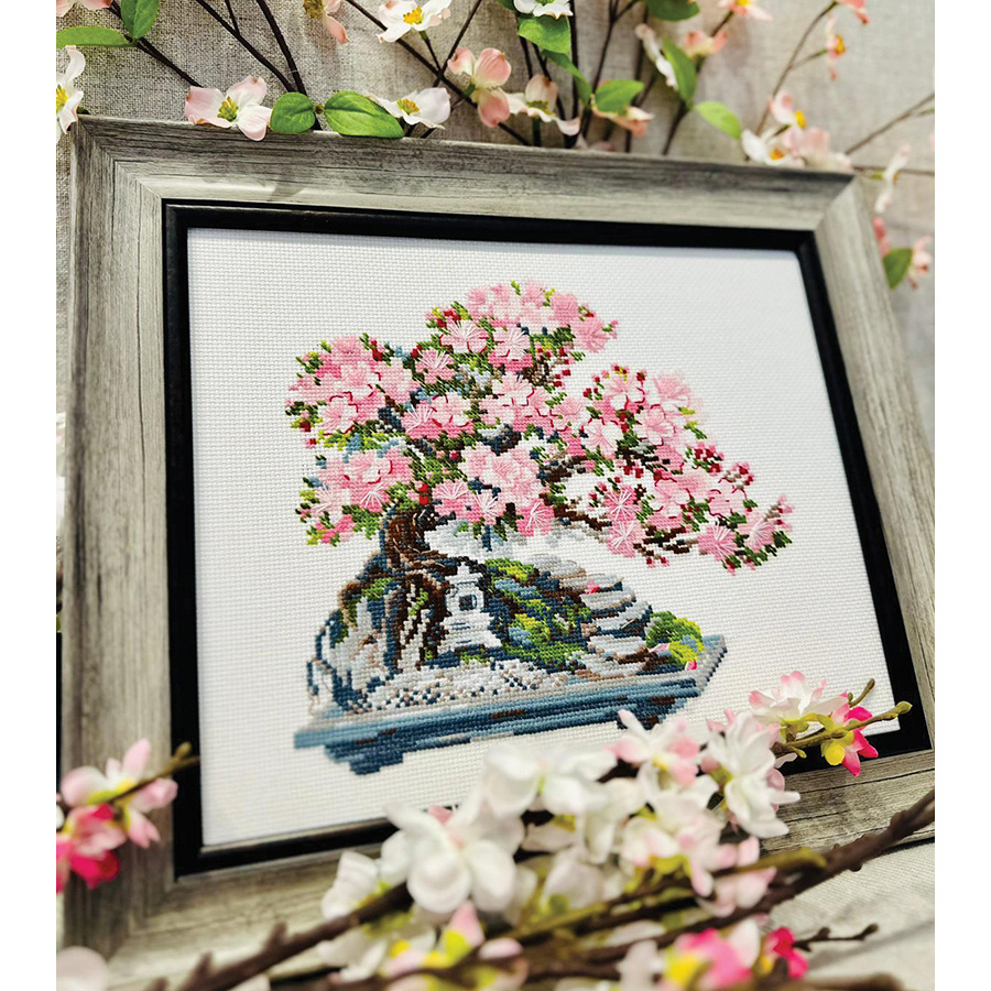 Kit Point De Croix Compté RIOLIS 1707 - Lanternes, Arbre à Fleurs Et Lampes - Neuf