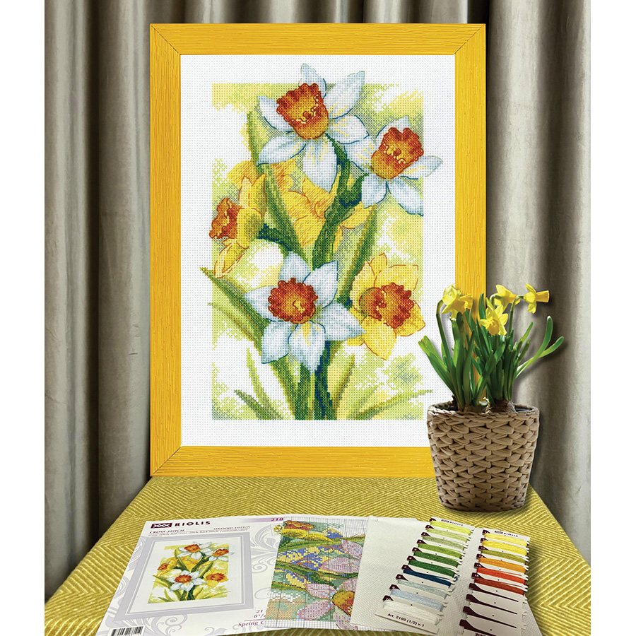 Kit Point De Croix Riolis – Rendez-vous à La Fenêtre – Compté, Toile Aïda, 21x30cm