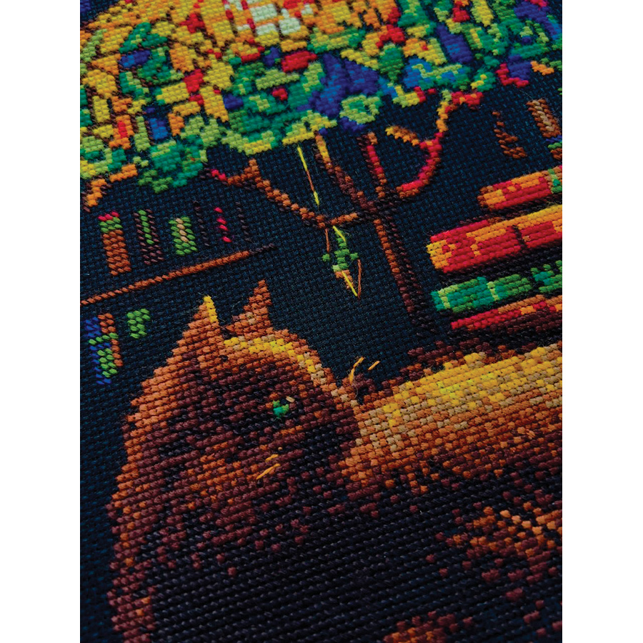 Kit Point De Croix Chat Kit Broderie Point De Croix Riolis - Chat à La Machine à Coudre Multicolore Salvadanaio Cavallo