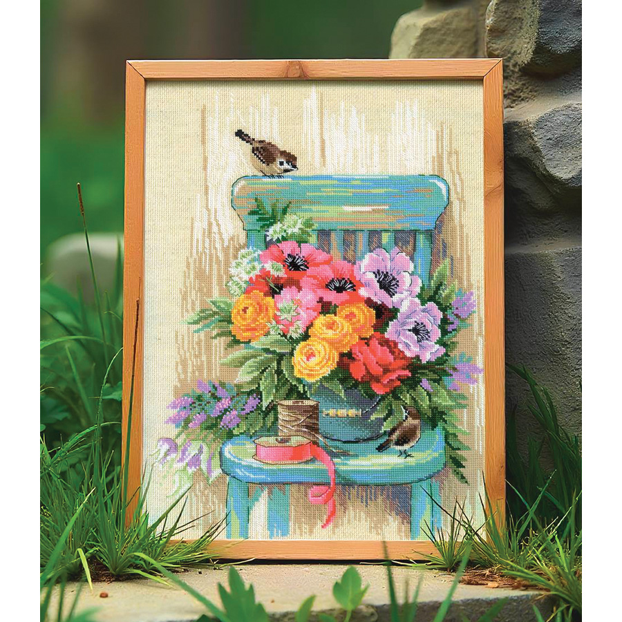 Kit point de croix Riolis "Happily together", compté, DIY, 18x18cm