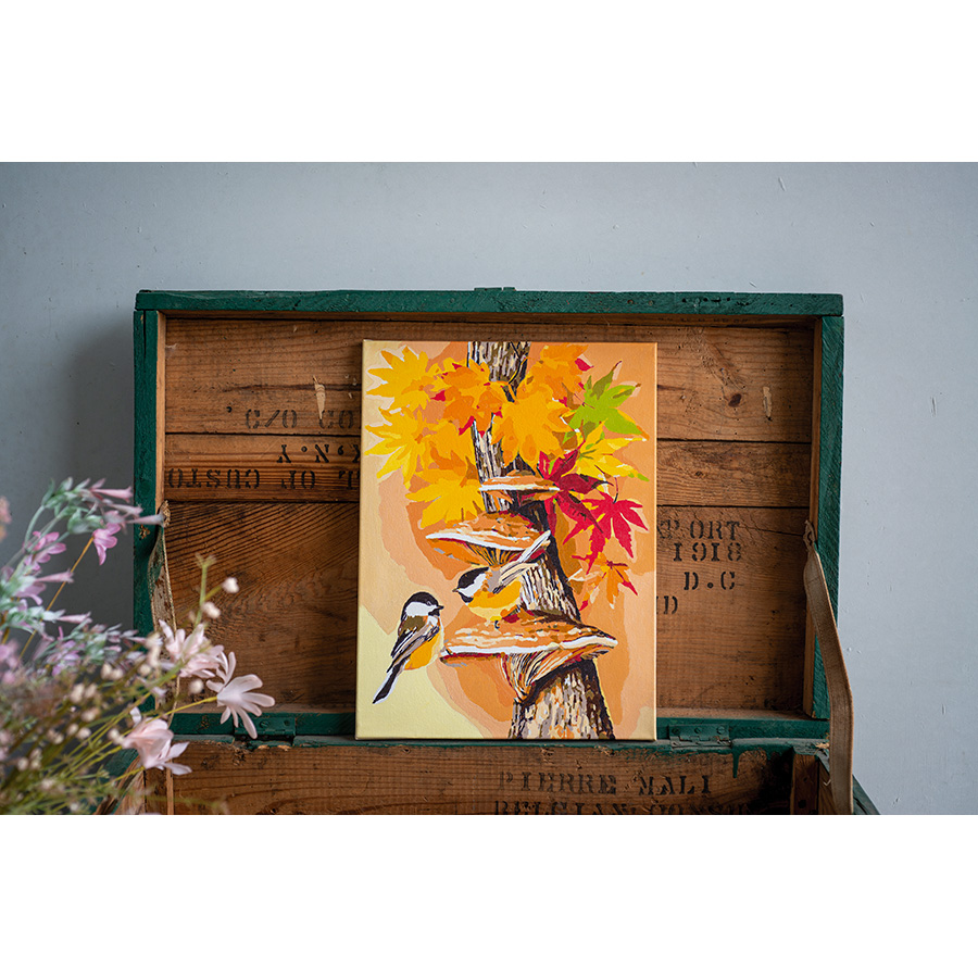 Kit de peinture par numéro - Oiseaux d'automne - Vervaco