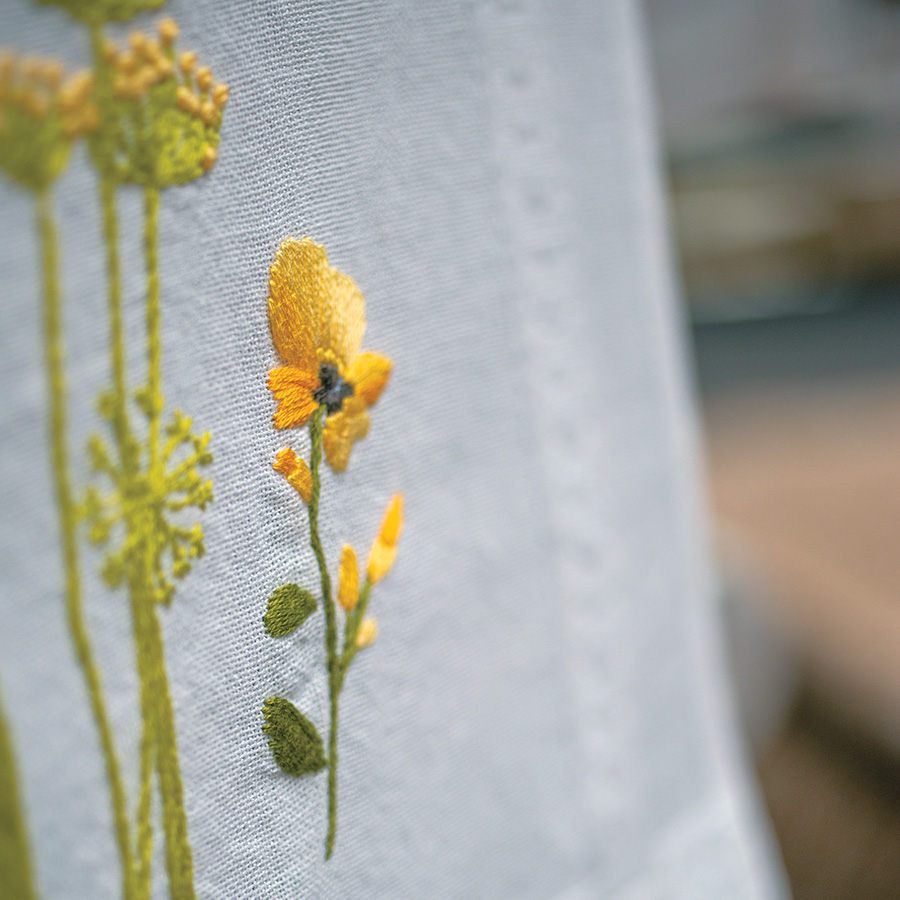 Kt Chemn De Table à Broder Papllons Bleus Vervaco | Kanavçe