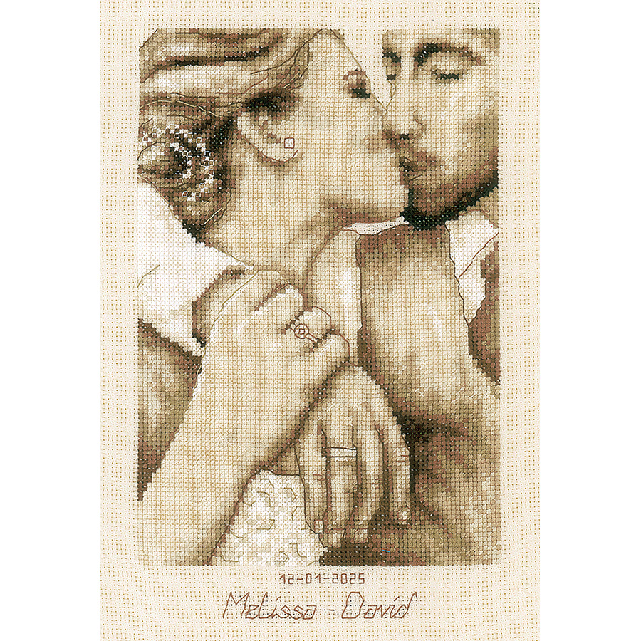 Point de croix Vervaco tableau de mariage la rose