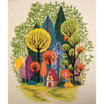 Kit broderie point de croix - Abris Art - Cosy dans la forêt