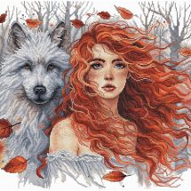 Kit broderie point de croix - Ava - La rousse et le loup