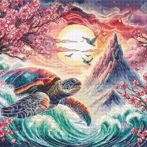 Kit broderie point de croix - Ava - La Tortue du Soleil Levant 