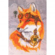 MIRONS 11CT Kits de Point de Croix Estampé Bricolage, fille de renard de dessin animé, A 40 * 50cm Kit Canevas Complet Avec Fils au Point de Croix, Broderie Point de Croix