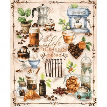 Kit broderie point de croix - Lanarte - Bonheur des amateurs de café
