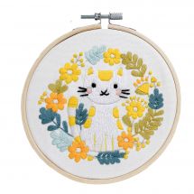 Kit de broderie sur tambour - La Broderie par Milpoint - Chat bohème