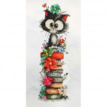 Fiche Point de Croix - Les petites croix de Lucie - Le chat et la lecture