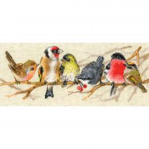 Mini kit de point de croix chiot sur la couverture rouge chez RIOLIS