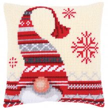 Vervaco Kit Point De Croix Coussin Lutin De Noël 40x40 Cm - Broderie Complète DIY