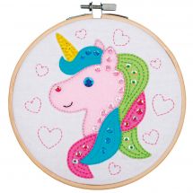 Kit de broderie sur tambour enfant  - Vervaco - Licorne