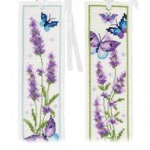 Kit de marque-pages à broder - Vervaco - Lavande et papillons
