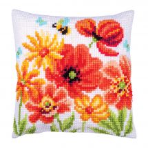 Kit de coussin gros trous - Vervaco - Coquelicots et fleurs