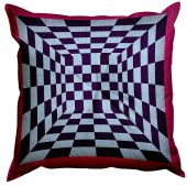 Kit de coussin point lancé - SEG de Paris - Damier rose et violet