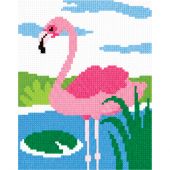 Kit broderie point de croix - Marie Coeur - Flamant rose