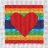 Kit de canevas pour enfant - Anchor - Coeur arc-en-ciel