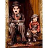 Canevas Pénélope  - Luc Créations - Charles Chaplin - The kid