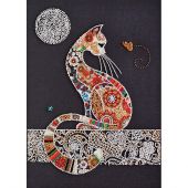 Kit de broderie avec perles - Abris Art - Chat et papillon