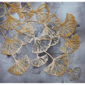 Kit de broderie avec perles - Abris Art - Feuilles de Ginkgo