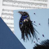Kit de broderie avec perles - Abris Art - Corbeau