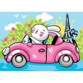Kit de peinture par numéro - Wizardi - Lapin à Paris