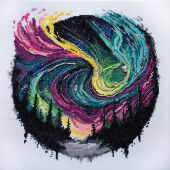 Kit broderie point de croix avec perles - Abris Art - Lueur nocturne
