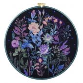 Kit broderie point de croix - Abris Art - Fleurs nocturnes