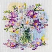 Kit broderie point de croix - Abris Art - Le premier bouquet