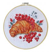 Kit broderie point de croix - Abris Art - Croissant aux groseilles rouges