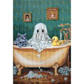 Kit broderie point de croix - Abris Art - Fantôme domestique