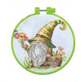 Kit broderie point de croix avec tambour - Abris Art - Fleuriste
