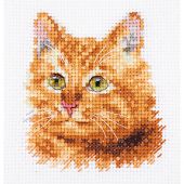 Kit broderie point de croix - Alisa - Chat roux