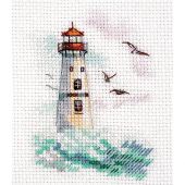 Kit broderie point de croix - Alisa - Vagues sur la mer - Phare blanc