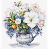 Kit broderie point de croix - Andriana - Etude florale