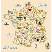 Kit broderie point de croix - Aux 4 points du monde - Secrets de France