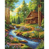 Kit de broderie Diamant sur châssis - Art City - Ruisseau forestier