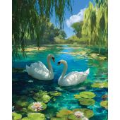 Kit de broderie Diamant sur châssis - Art City - Cygnes