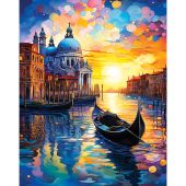 Kit de broderie Diamant sur châssis - Art City - Coucher de soleil à Venise