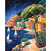 Kit de broderie Diamant sur châssis - Art City - Lagon bleu