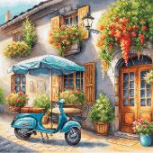 Kit broderie point de croix - Ava - Vespa bleue