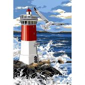 Kit de broderie Diamant - Collection d'Art - Phare et vagues