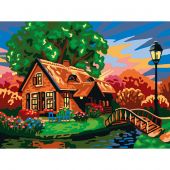 Canevas Pénélope  - Collection d'Art - Le cottage au petit pont