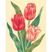 Canevas Pénélope  - Collection d'Art - Tulipes roses