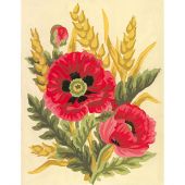 Canevas Pénélope  - Collection d'Art - Coquelicots et épis