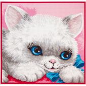 Kit broderie point de croix - Collection d'Art - Chaton au ruban